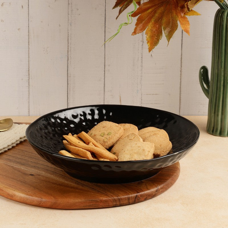 Elegant Black Ceramic Serving Platter