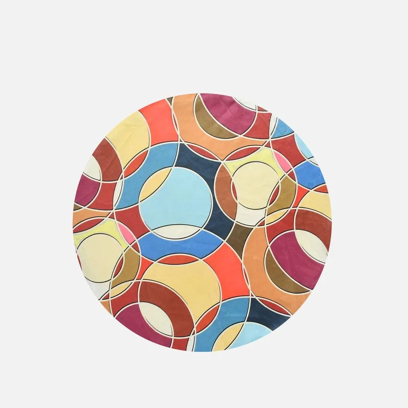 Navine Bubble Print Multicolor Engineered Wood Ottomans - Set Of Two media 5