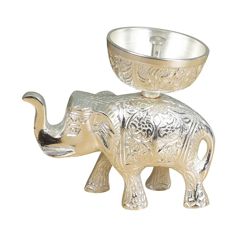 SIlver Haathi Aluminium Diya media 3