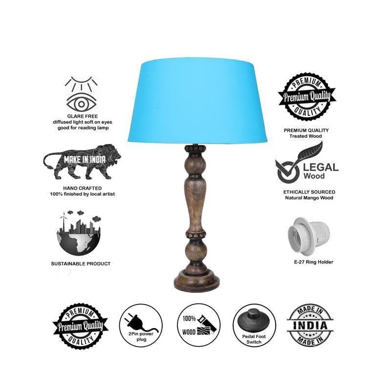 Triti Fabric Table Lamp - Blue,Brown media 6