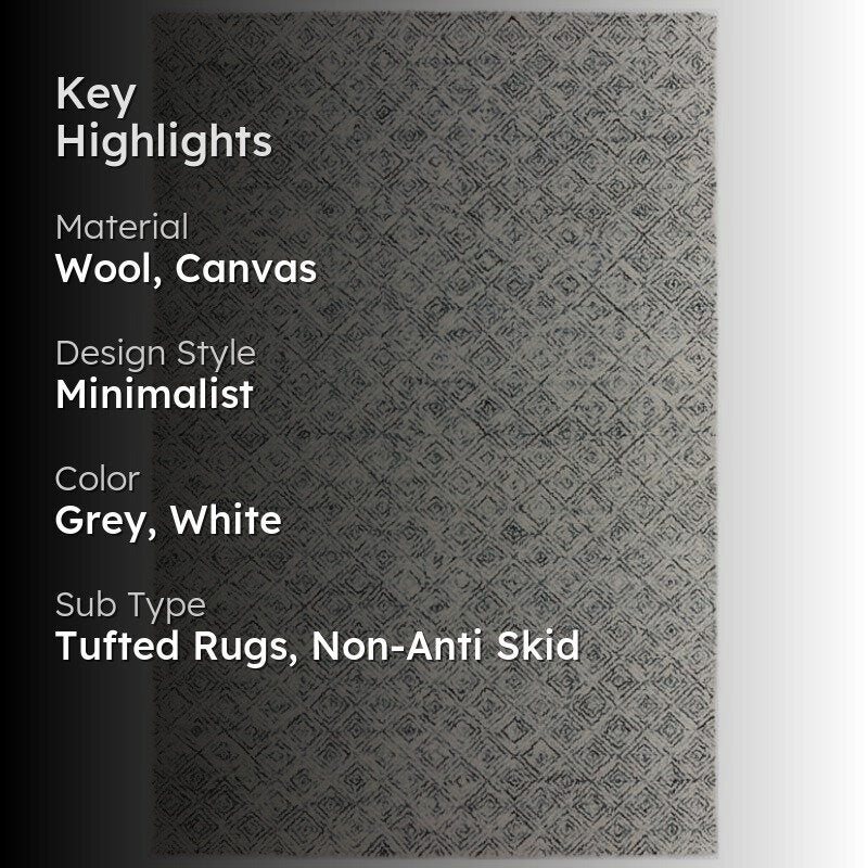 Timeless Textures Hand Tufted Wool Rug - Charcoal & White media 2