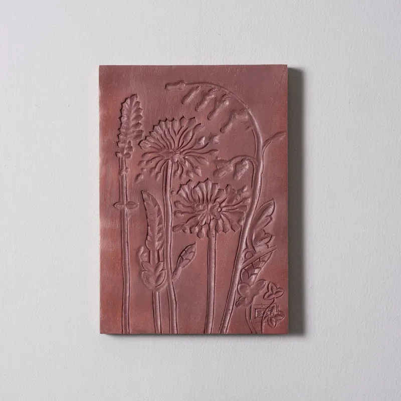 Terracotta Breeze Luxury Dandelion Carved Wooden Wall Plate media 5
