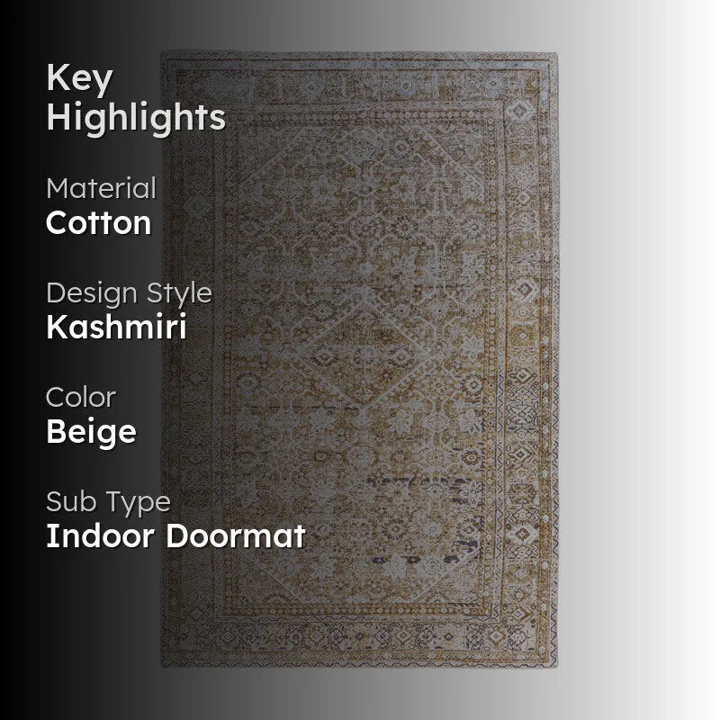 Kivor Cotton Door Mats - Beige media 2