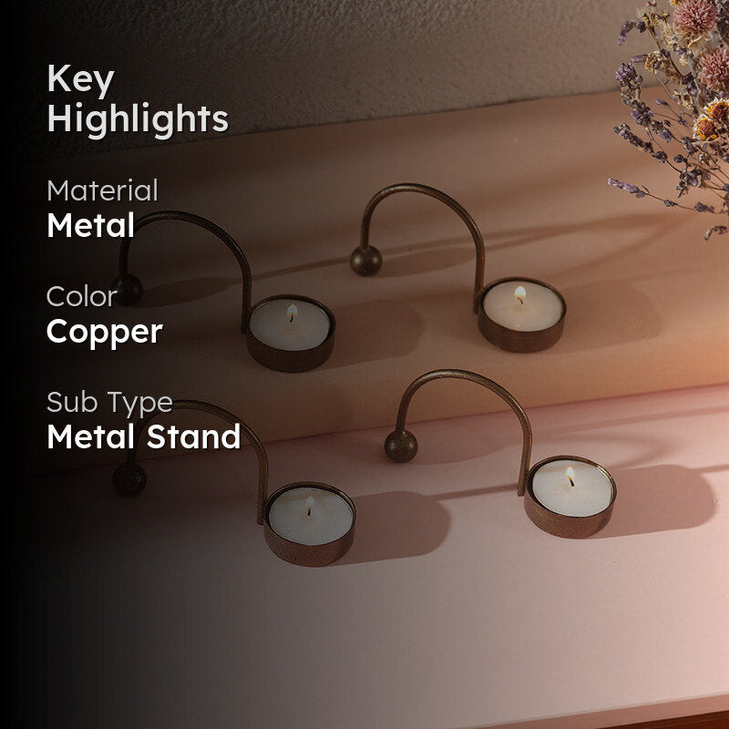 Zuria Tealight Candle Holder (Copper) - Set of Four media 2