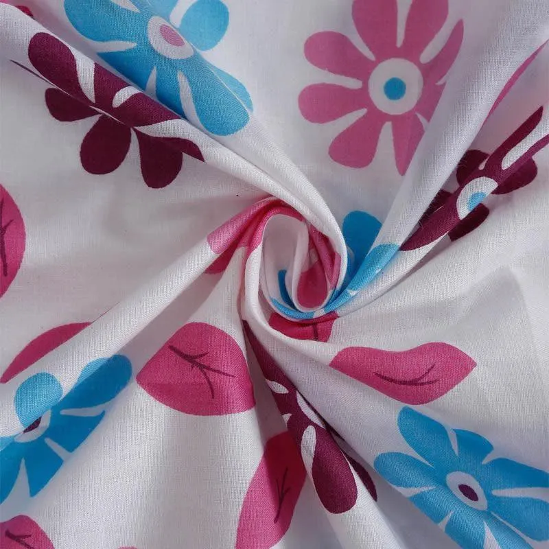 Swayam Floral Punch Cotton Bedsheet (Purple) - 160 TC media 4