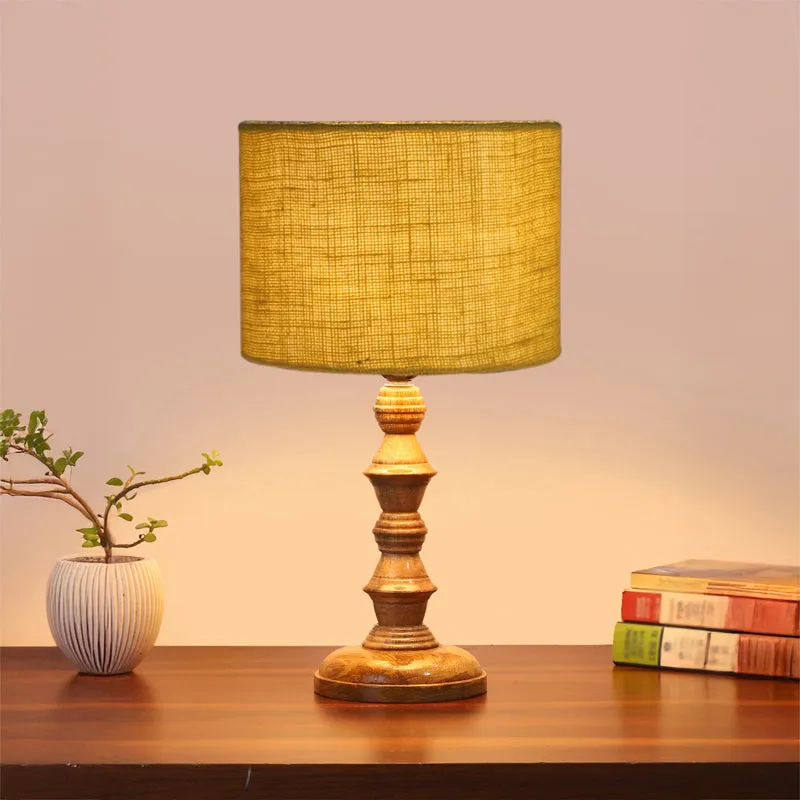 Sienna I Timber Wooden Table Lamp - Yellow,Brown media 2