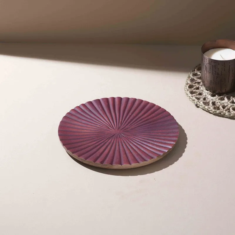 Opulence Handcrafted Mango Wood Platter - Plum media 3