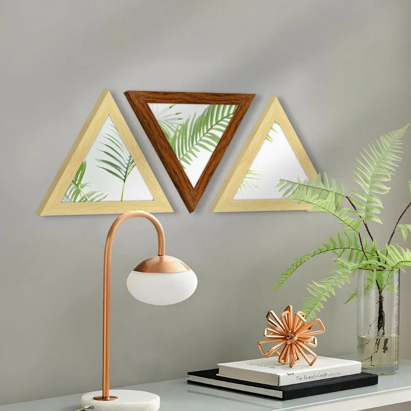 TriEdge Prism Wall Mirrors (Brown) - Set Of Three media 4