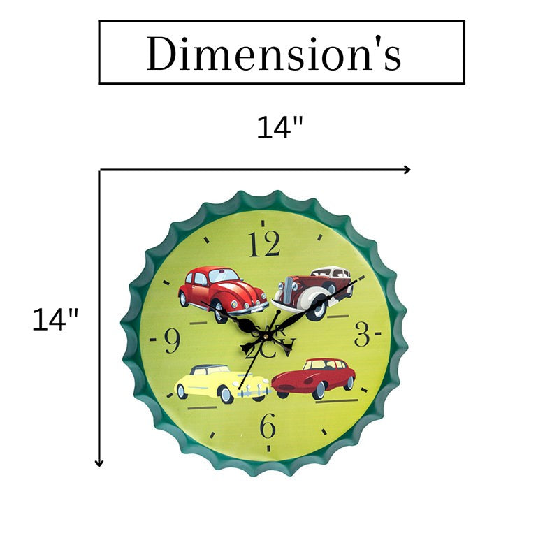 Vintage Cars Bottle Cap Wall Clock media 9