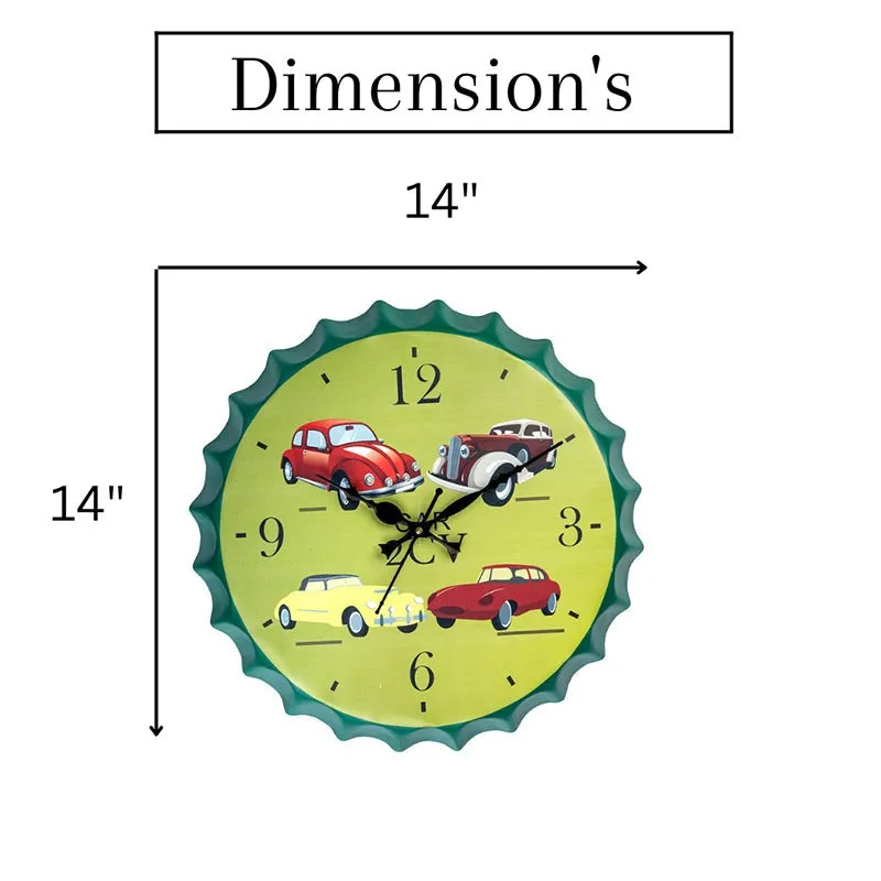 Vintage Cars Bottle Cap Wall Clock media 9