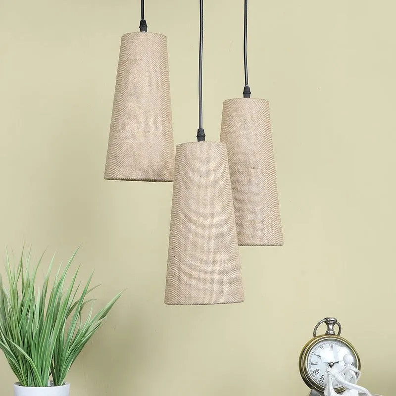 Nordic Neutral Triple Metal Ceiling Lamp - Beige media 3