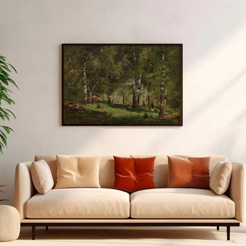 Birch Grove Canvas Wall Painting - Black Frame media 4