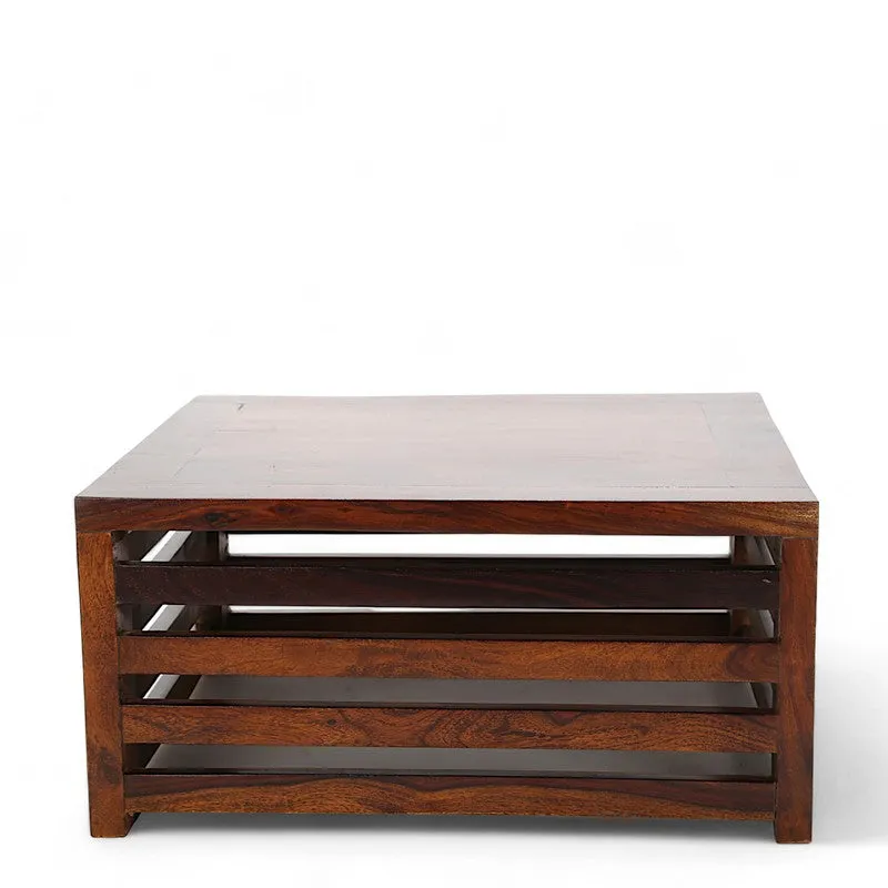 Qervon Sheesham Wooden Center Table - Dark Brown media 3