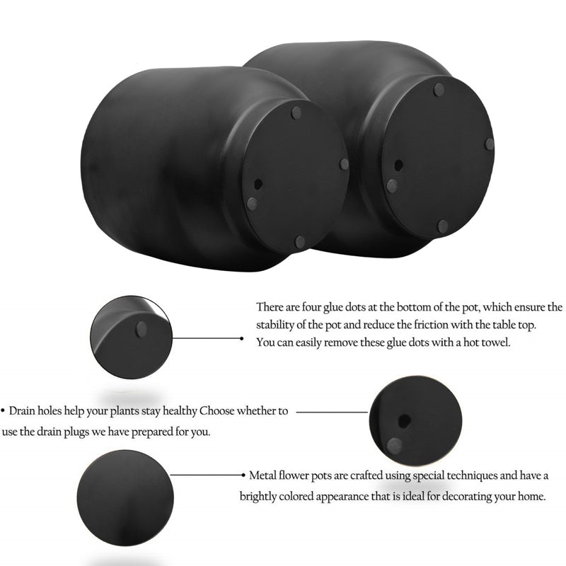 Bromo Metal Planter (Balck) - Set Of Two media 5