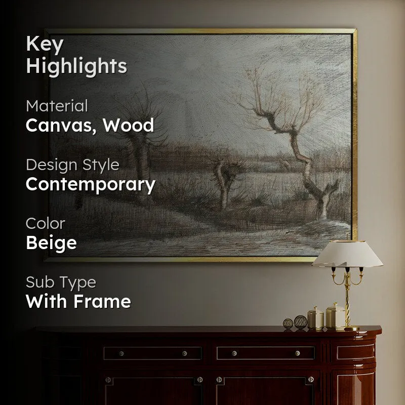 Bare Orchard Canvas Wall Painting With Frame media 2