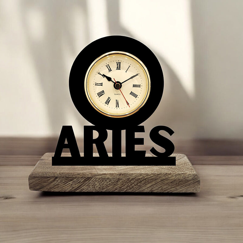 Aries Zodiac Analog Table Clock