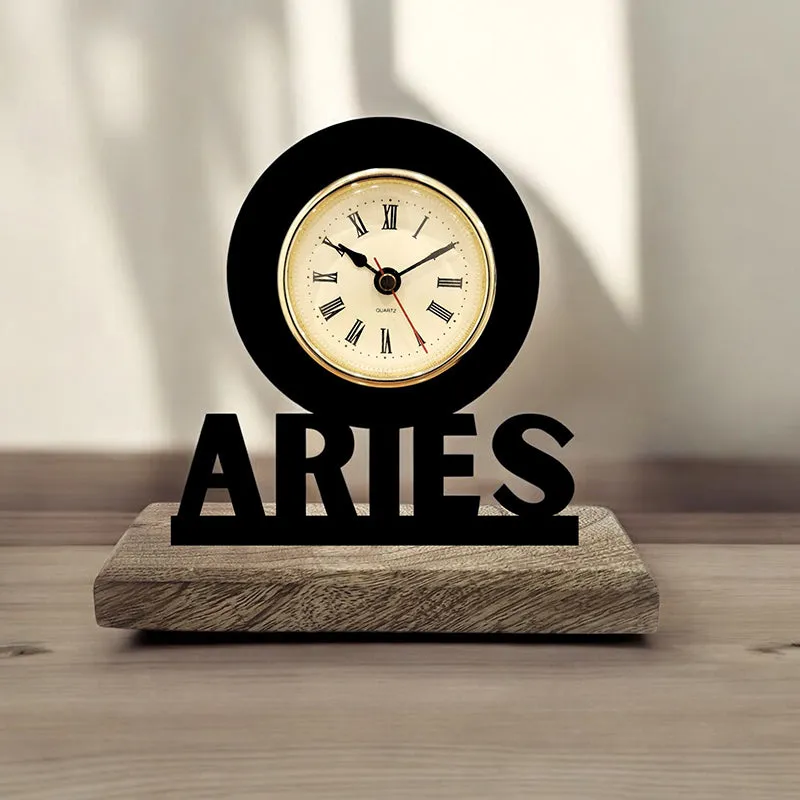 Aries Zodiac Analog Table Clock media 1