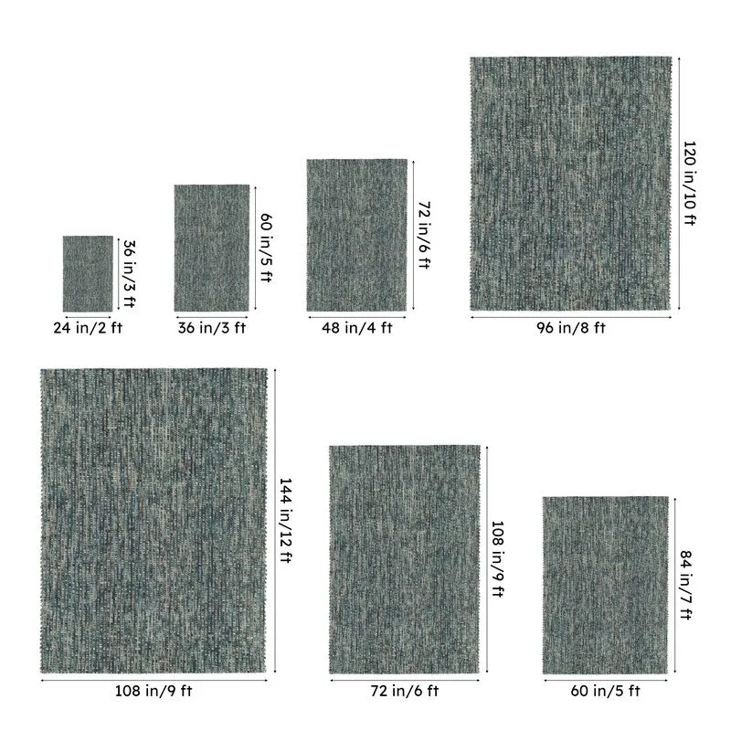 Artistry Threads Hand Woven Wool Rug - Sea Blue & Brown media 13
