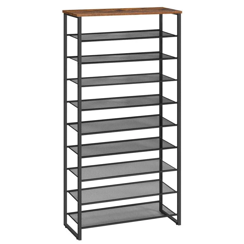 Flexible Metal Shoe Rack - Black,Brown media 3