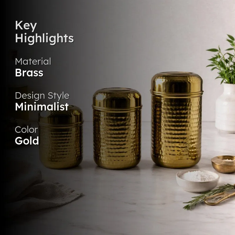 PureForm Gold Brass Container (1000 mL /750 mL/450 mL) - Set of Three media 2