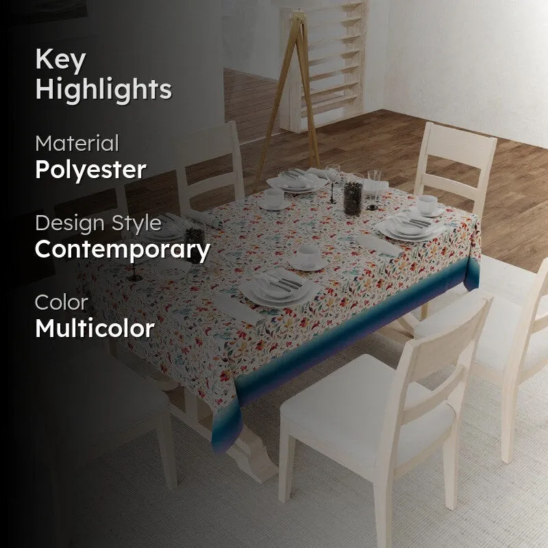 Dining table styled with the multicolour floral Urban Space table cover