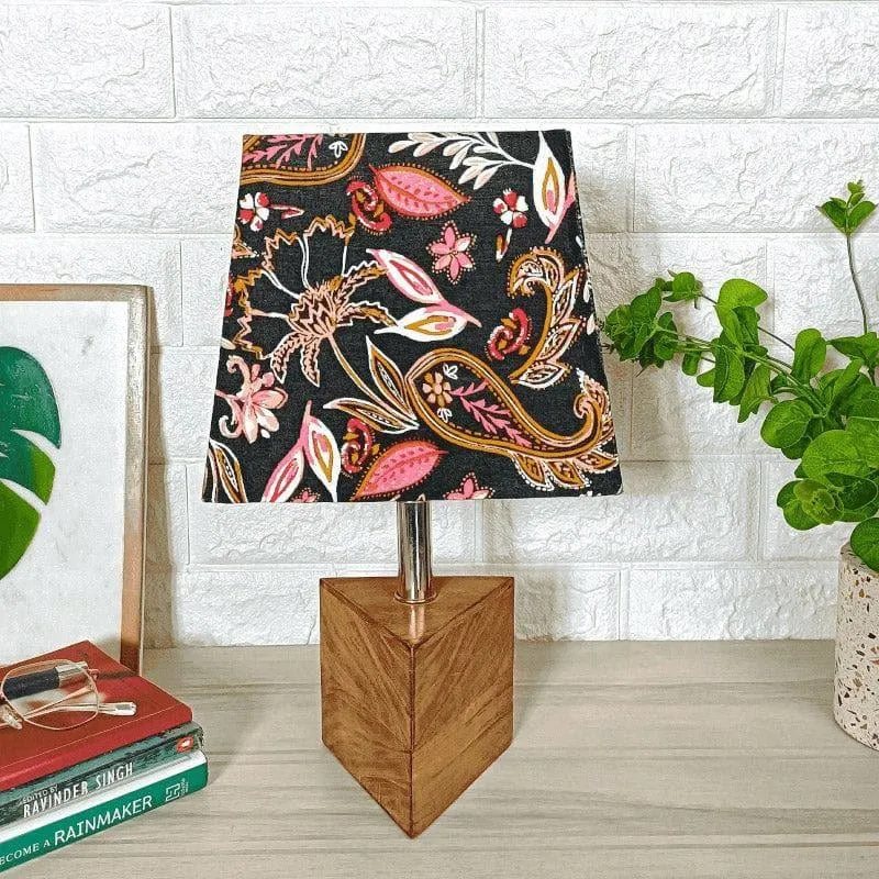 European Paisley Triangular Fabric Table Lamp - Multicolor media 3