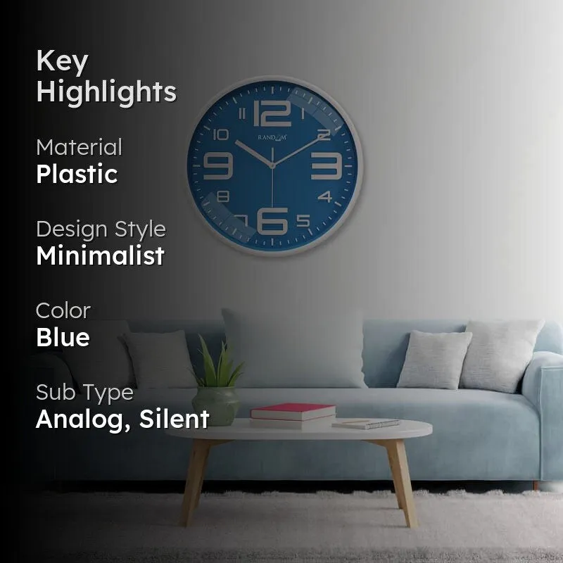 Urban Edge Silent Wall Clock - Blue media 2