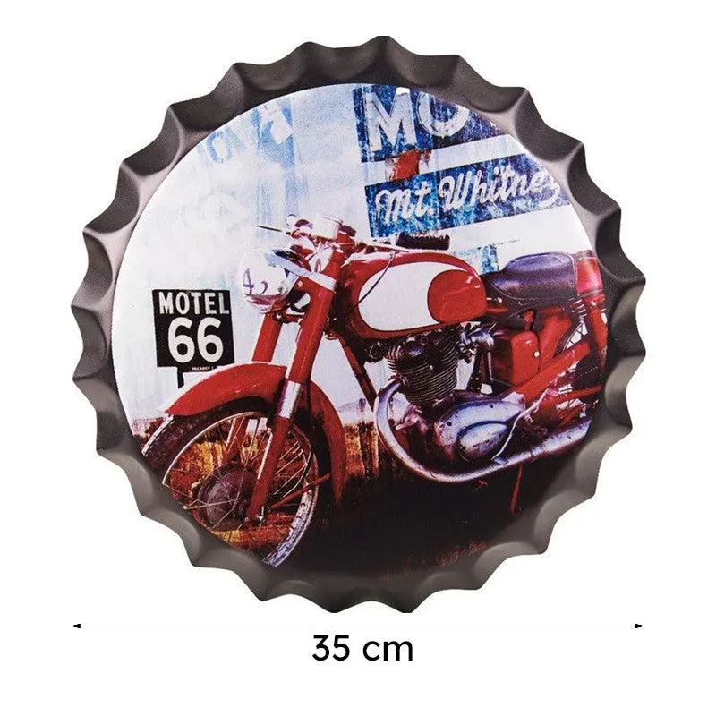 Motor Red Motel 66 Bottle Cap Metal Wall Accent media 8