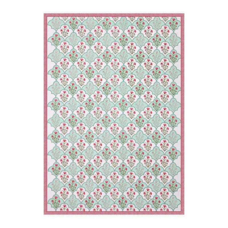 Rupa Cotton Bedsheet (Pista Green, Pink) - 180 TC media 4