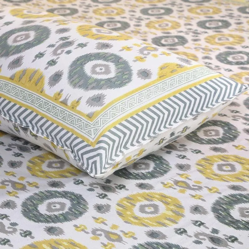 Sienna Ethnic Cotton Bedsheet (Yellow) - 180 TC media 4