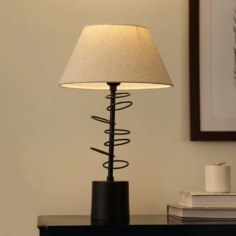 Fiana Cascading Rings Iron Table Lamp - Black,White media 1
