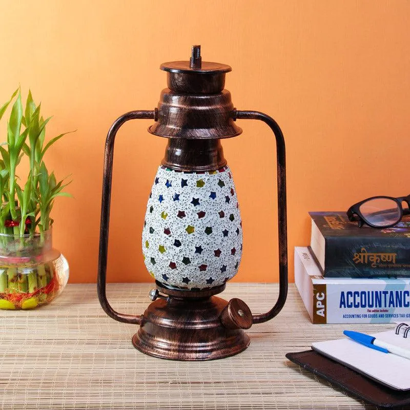 Divyara Mosaic Lantern Iron Table Lamp - Multicolor media 3