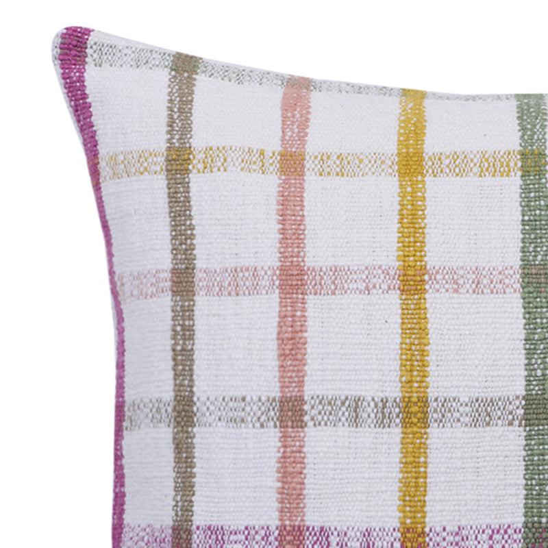 Subtle Squares Checked Cotton Cushion Cover - Set Of Two media 5
