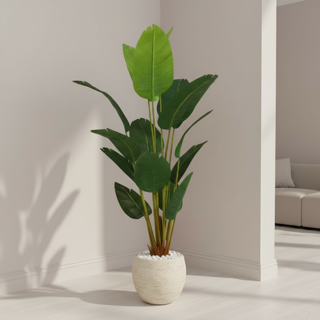 Artificial Travellers Palm Plant Without Pot - 5.9 Feet
