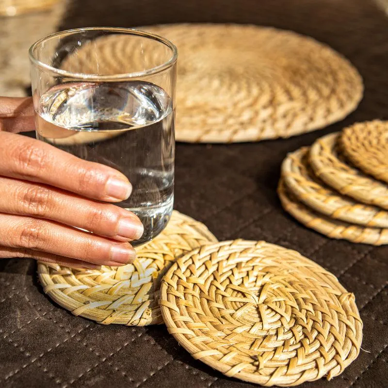 Vrita Rattan Coaster - Set Of Two media 1