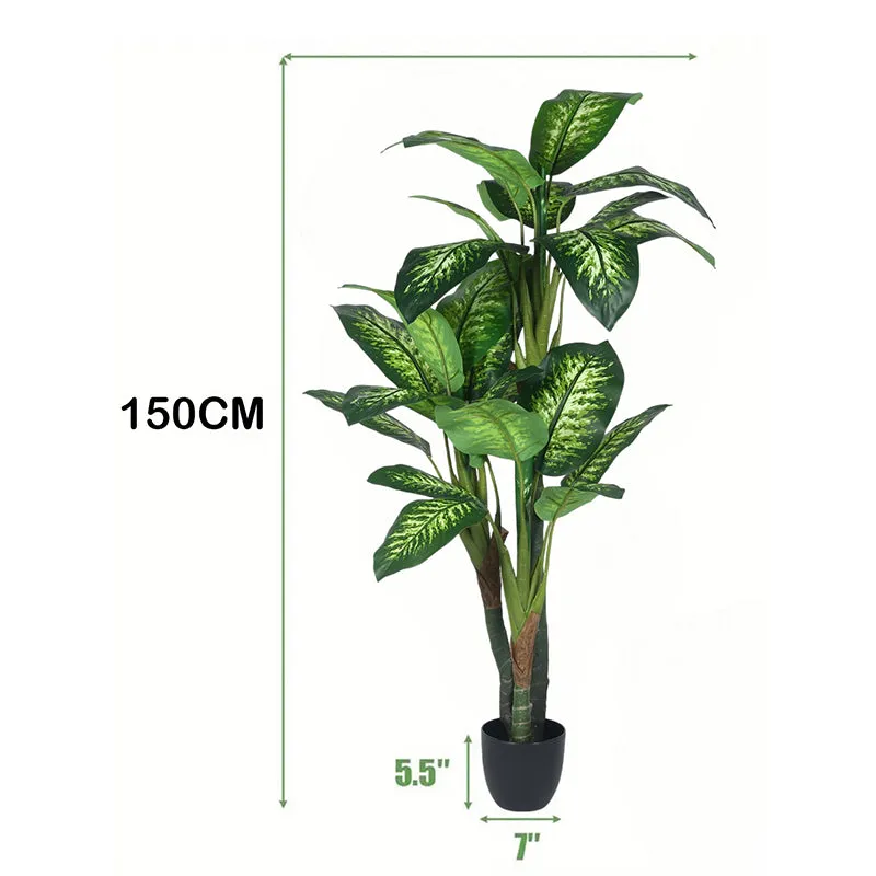 Ariadne Artificial  Dieffenbachia  With Black Plastic Pot - 5.3 Feet media 6