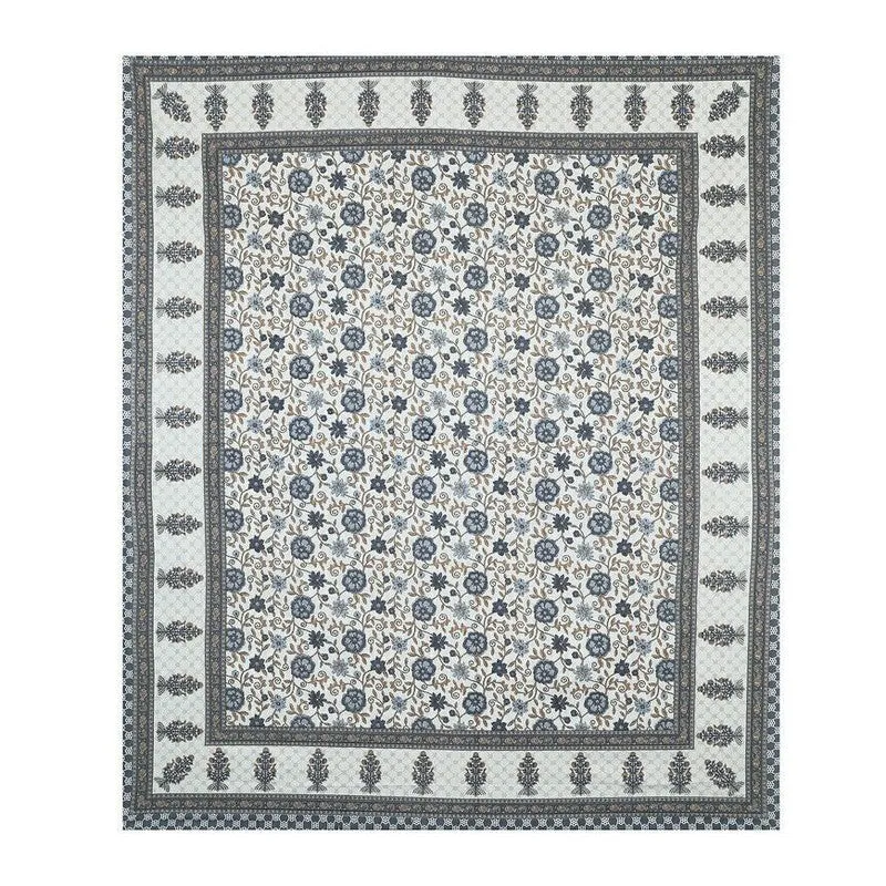 Petalet Cotton Bedsheet (Grey,Ivory) - 240 TC media 5