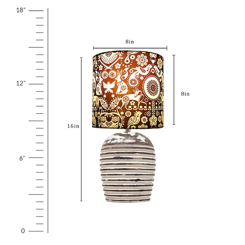 Paragon Carved Fabric Table Lamp - Black,White media 5