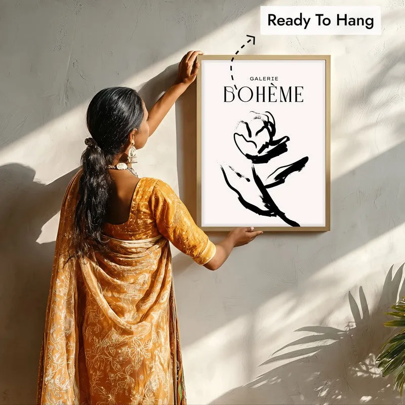 Expressive Flora Canvas Wall Painting With Brown Frame media 8