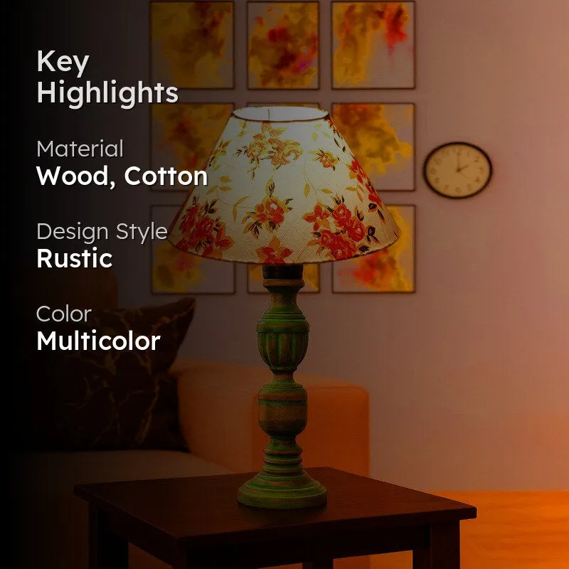 Arvello Kairo Floral Wooden Table Lamp - Multicolor media 2