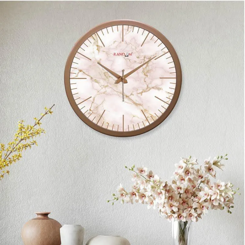 Quizi Marbled Wall Clock - Peach media 1