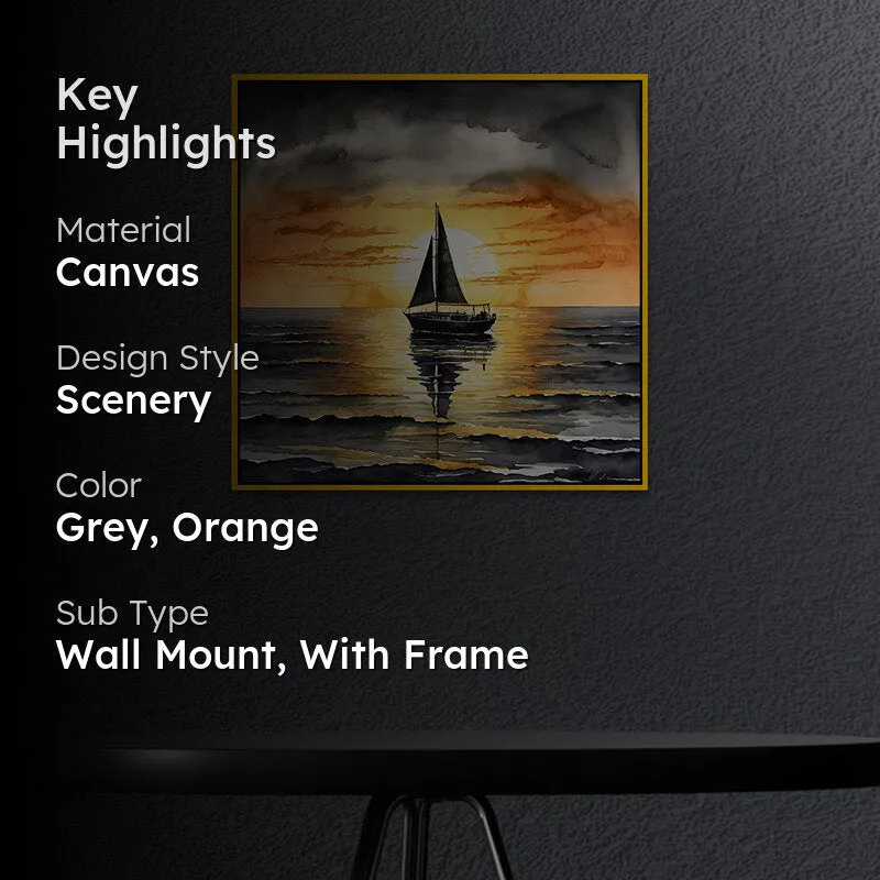 Sunset Sails II Canvas Wall Art With Frame media 2