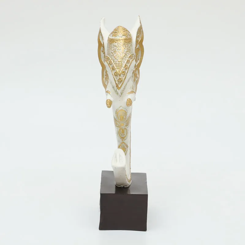 Elegant Elephant Polyresin Showpiece - Gold media 3