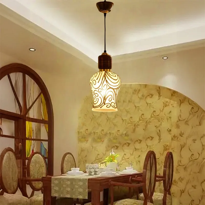 Mosaic Swirls Pendant Wooden Ceiling Lamp media 2