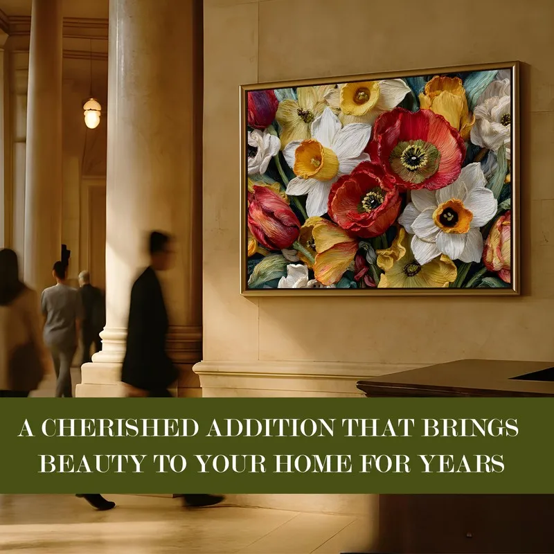 Floral Tapestry Canvas Wall Painting With Frame media 7
