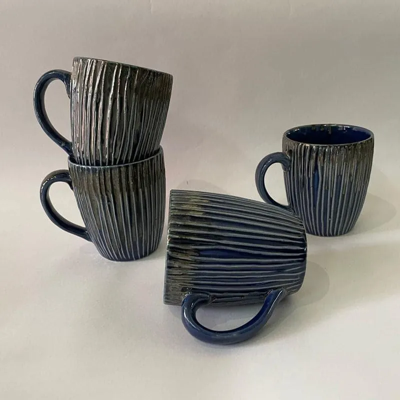 Stripe Ceramic Coffee Mug (300 mL Each) - Set of Four media 4