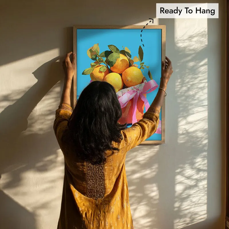 Zesty Vivid Canvas Wall Painting - Brown Frame media 8