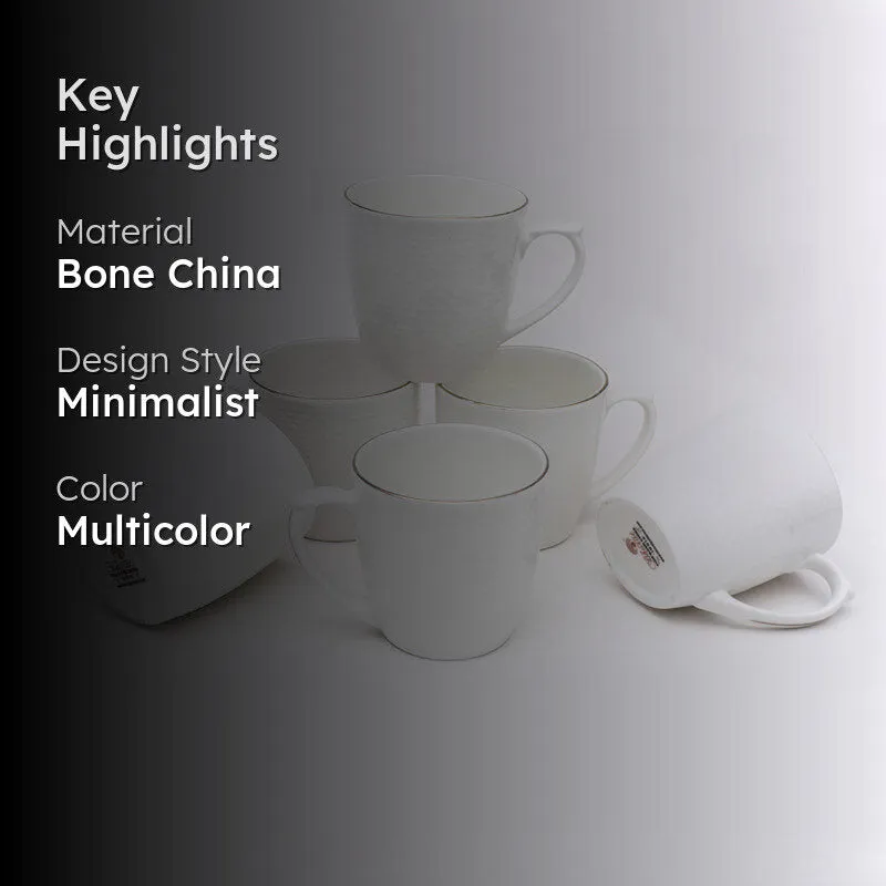 Neka Bone China Tea Cup (175 mL Each) - Set of Six media 2