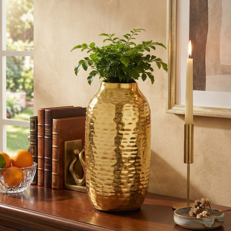 Biblio Bloom Metal Vase -Gold media 9