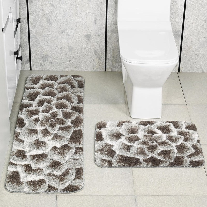 FloralHarmony Mircofiber Bath Mats - Set of Two